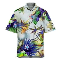 Muška modna ležerna bluza s ovratnikom s kratkim rukavima s printom Havaji u prodaji