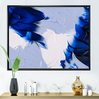 Apstraktni bijeli i plavo-sivi valovi uokvireni slika na platnu umjetnički tisak