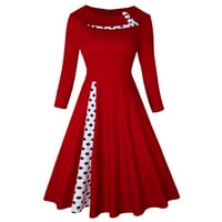 Haljine za žene trendovi casual patchwork s okruglim vratom Tri četvrtine rukava tiskana haljina ženske haljine