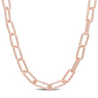Miabella unise ružičasti zlato bljeskalica obložena srebrnim ogrlicom
