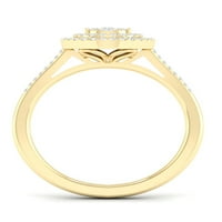 Imperial 1 4CT TDW Diamond 10K žuti zlato kruška Kruster halo zaručnički prsten