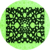 Tradicionalne prostirke za sobe u orijentalnom stilu zelene boje, 4' okrugle