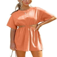 + Ženska ljetna ljuljačka sarafan jednostavna haljina s majicom široke Ležerne kratke mini haljine otvorenog struka