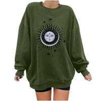 Sunčeve i Mjesec Twishirts Women Juniori Preveliki posadi Vintage grafički pulover vrhovi ležerne labave košulje