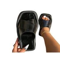 Oucaili ženske klinove sandale s križnim remenom sandala otvoreni kvadratni nožni prst casual cipele udobno klizanje