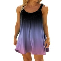 Paille Ladies Summer Beach Sundress A-Line mini haljina Zava kratke haljine Kaftan Holiday Purple S