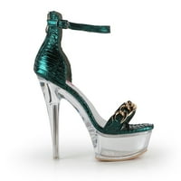 Golden Bulls Voltaire- jasna platforma modni lanac sandala u zelenom