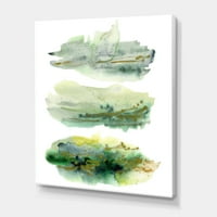 Zlatno zeleni apstraktni oblaci II slikanje platna umjetnički tisak