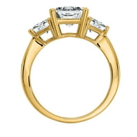 Radiant Fire® karat žuto zlato zaručnički prsten od 3 kamena