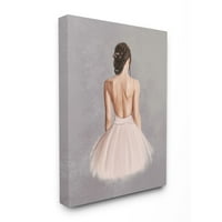Stupell Industries balerina djevojka figura ružičasta siva slikanja platna zidna umjetnost Ziwei li