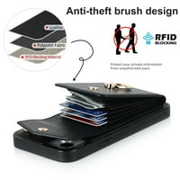 Allytech za iPhone Plus novčanik s držačem kartice, rotacijski držač prstiju za rotaciju od 360 ° RFID Blokirajući