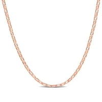 Modna pravokutna ogrlica s lančićem od srebra od srebra od ružičastog zlata s bljeskalicom