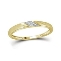 10K žuto zlato, njegov i njezin okrugli dijamantni pasijans koji odgovara svadbenom setu