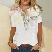 Ženske modne Ležerne košulje s kratkim rukavima s printom na kopčanje, bluze za žene
