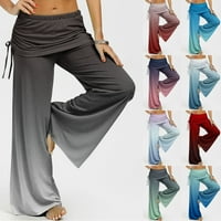 Hlače za žene, široke hlače s elastičnim pojasom, izdužene kontrastne hlače, Ženske Ležerne hlače s elastičnim
