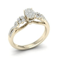 1 2CT TDW Diamond 10K zaručnički prsten od žutog zlata