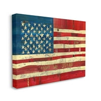 Stupell Industries United Standiramo se Dan neovisnosti Svečana galerija za slikanje američke zastave zamotana