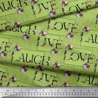 Zelena pamučna tkanina od batista od pamuka s cvjetnim printom od pamuka
