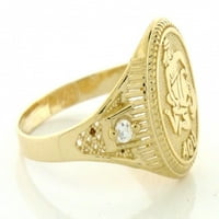 10K čvrsti prsten od žutog zlata s cirkonijem Zodijak - Vodenjak