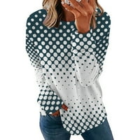 Ženska majica s okruglim vratom, široka klasična majica s printom, džemper s okruglim vratom s dugim rukavima,