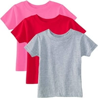 Majice kratkih rukava za bebe i malu djecu, majica s okruglim vratom od pamuka, grimizno crvena vrijeska