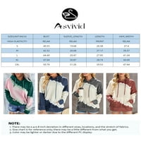 ASVIVIVID ženske kapuljače dukserice za vezanje tiskane boje dugih rukava pulover pulover u boji kapuljače s džepom