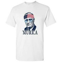 Murica FDR - Amerika majica Sjedinjenih Država Patriotizam - Mala - bijela
