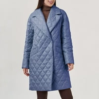 Ženske jakne plus veličine ženski džepovi gumb dugih rukava s prekrivanom jaknom kratki kaputi s mjehurićima