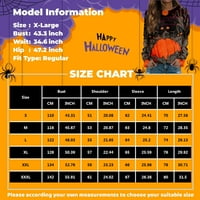 Yubatuo Womens Halloween Grafičke dukserice dugih rukava Kostimi za posade Ljubičasta 3xl