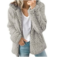 Ženski kardigan kaput-Modni topli kaput u stilu, zimska jakna s patentnim zatvaračem, jednobojna gornja odjeća