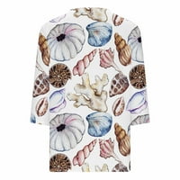 Ženske Ležerne majice s labavim rukavima, pulover s dekolteom u obliku slova U i slatkim uzorkom oceanskog morskog