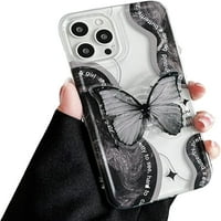 Crno ružičasti gradijent leptir futrola kompatibilna s iPhoneom 11, Koreja slatka 3D hladna ružičasta crna leptira