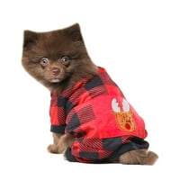 Odjeća za pse živog životnog života: crvena i crna karirana dres pidžama za pse, veličina xs