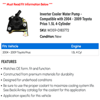 Pumpa za vodu za hlađenje pretvarača - Kompatibilna s - Toyota Prius 1,5L 4 -cilindra 2008