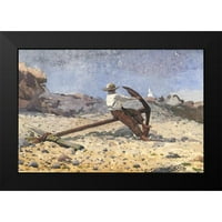Homer, Vinslough Black uokvirena suvremena muzejska umjetnička gravura pod nazivom Dječak sa sidrom