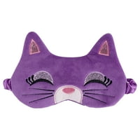 Style Critter maska ​​za oči, pospana ljubičasta mačka sa šljokicama i 3D ušiju